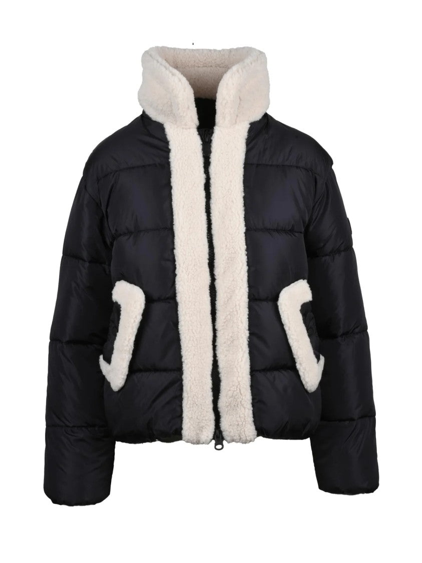 Save The Duck Cropped Honey Plush Padded Nylon Down Jacket