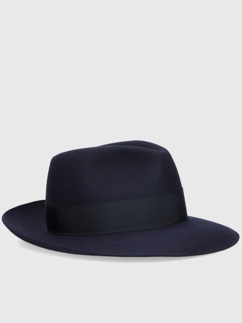 Borsalino Classic Wide-Brimmed Fedora Hat With Structured Silhouette