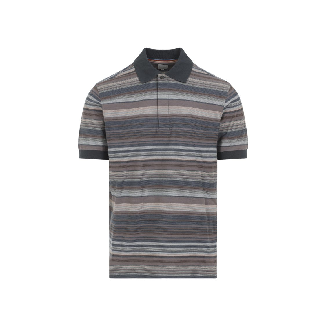 Paul Smith Textured Stripe Polo With Concealed Button