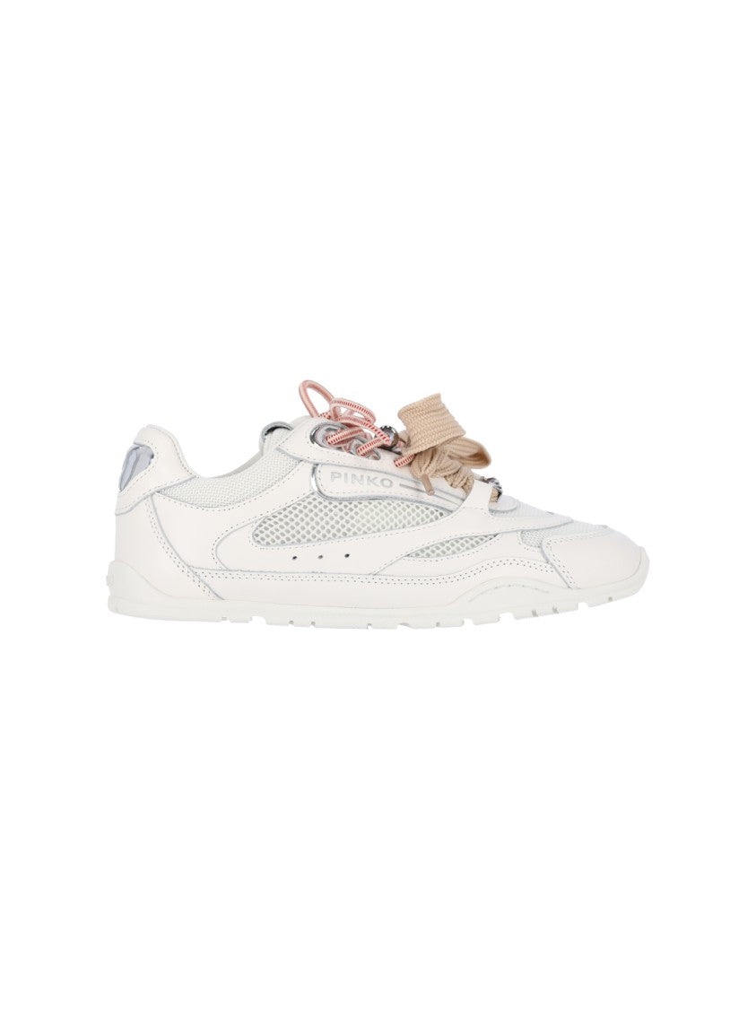 Pinko White Yulia 01 Calf Leather Sneakers