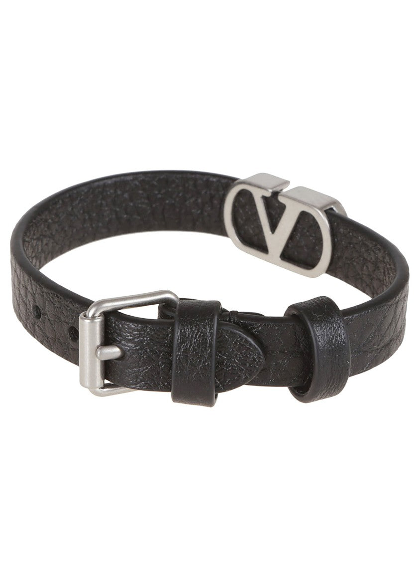Valentino Black Grained Calfskin Bracelet