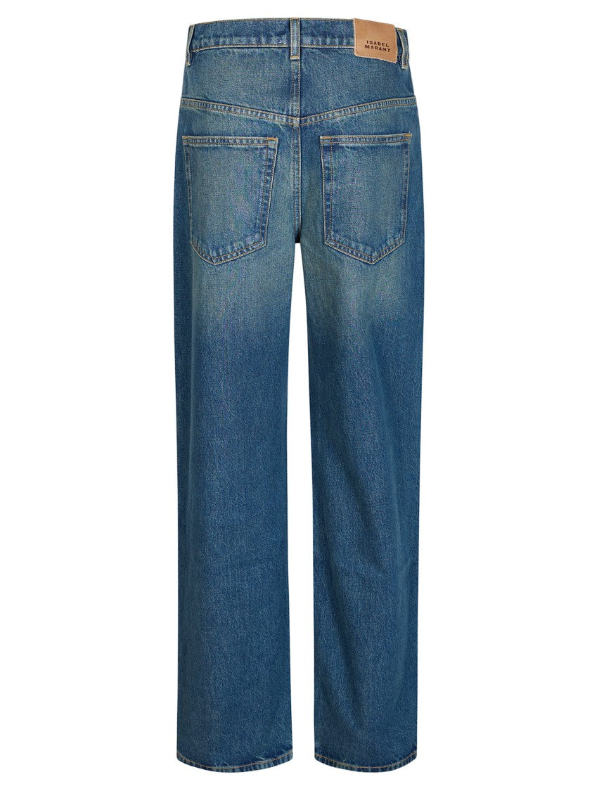 Isabel Marant Dromie-Gz Mid-Blue Straight-Leg Jeans