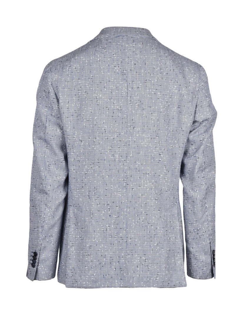 Luigi Bianchi Round Jacket Mixed Fibers - White/Blue