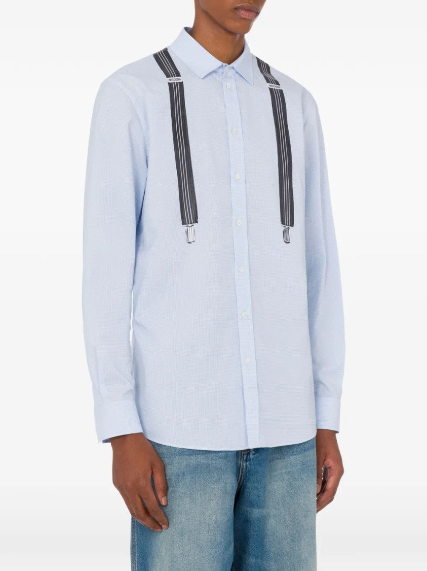 Moschino Button-Down Shirt With Playful Suspenders Detail