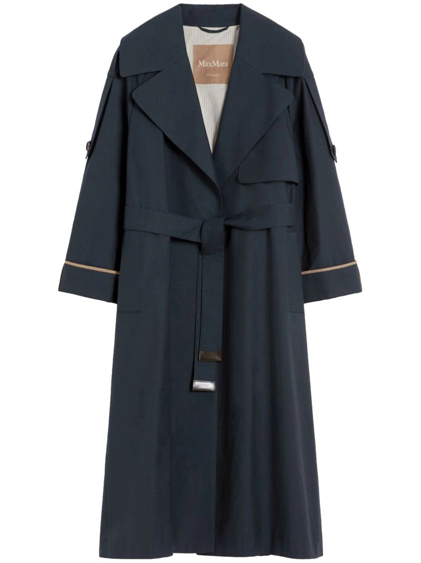 Max Mara Blue Utren Mid-Length Trench Coat