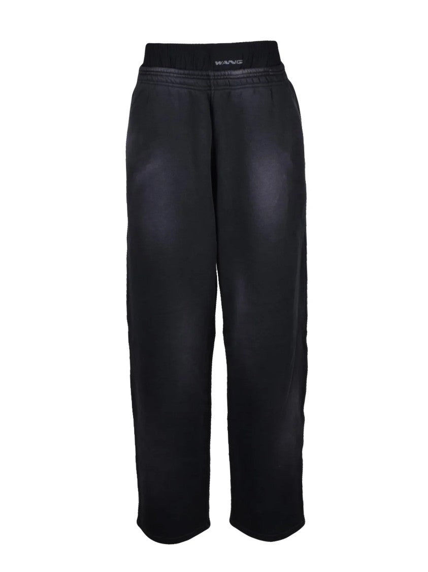 Alexander Wang Relaxed Fit Black Cotton Jumpsuit With Cropped Hem
