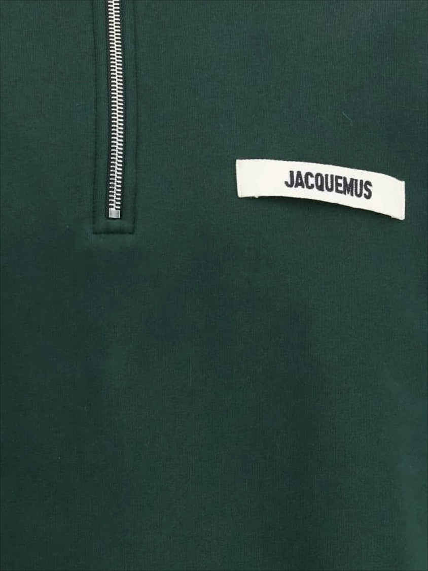 Jacquemus Long-Sleeve High-Collar Pullover With Half-Zip Closure