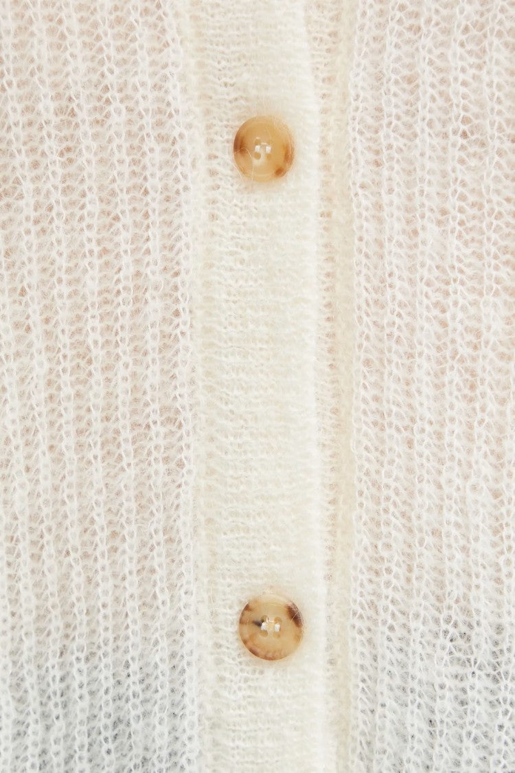 Max Mara Ivory Cardigan With Chic Shawl Collar