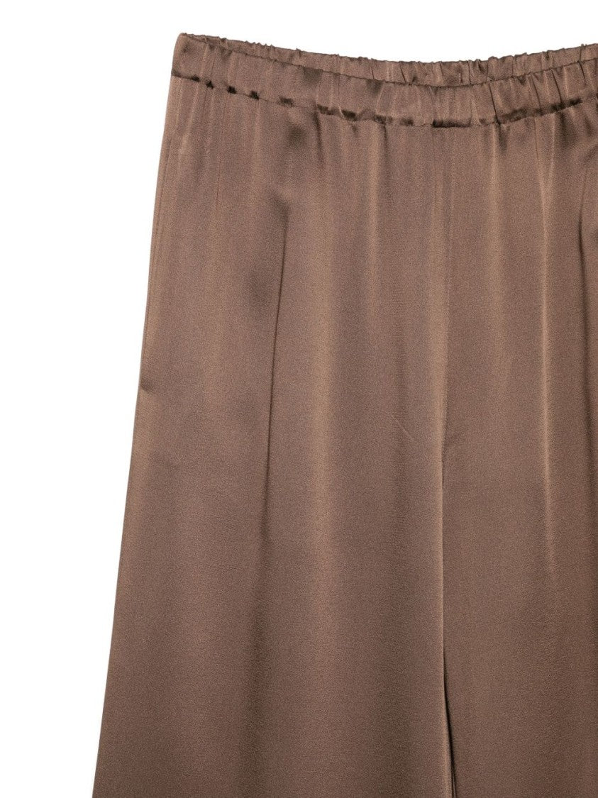 Antonelli Wide-Leg Brown Trousers With Minimalist Design