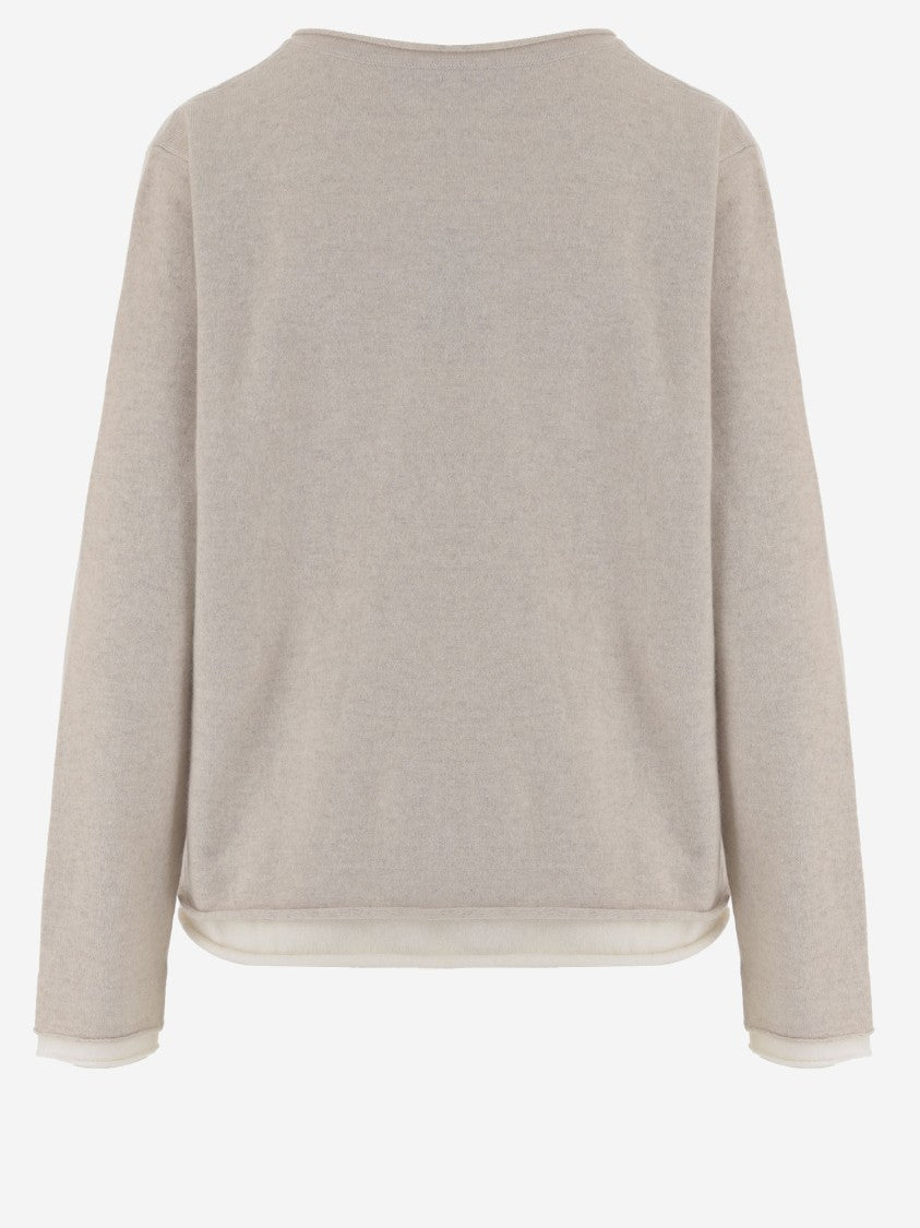Arch4 Cropped Cashmere Sweater With Round Neckline