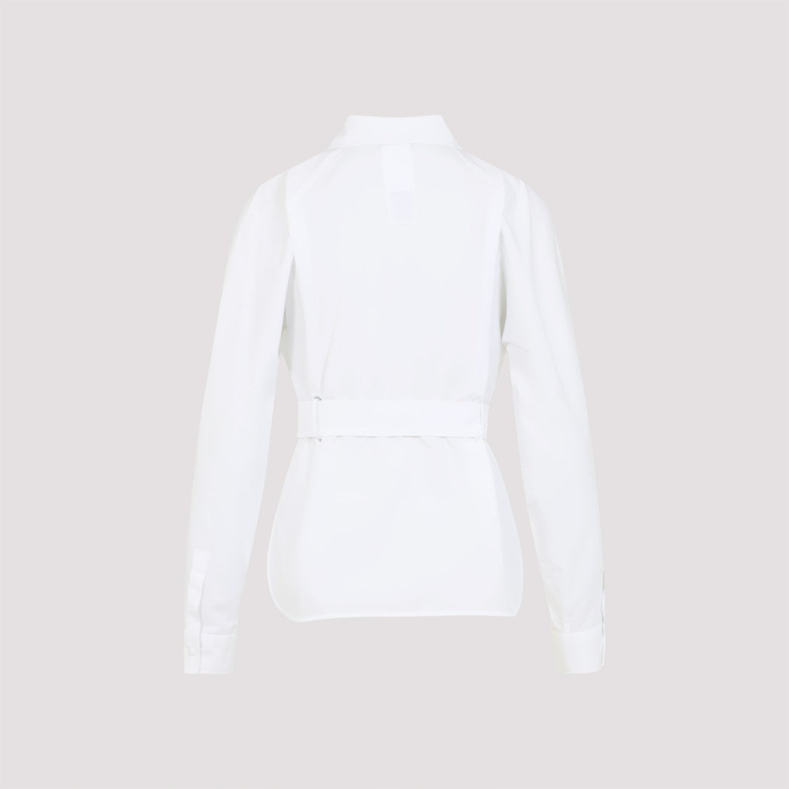 Max Mara White Cotton Juglas Belted Shirt
