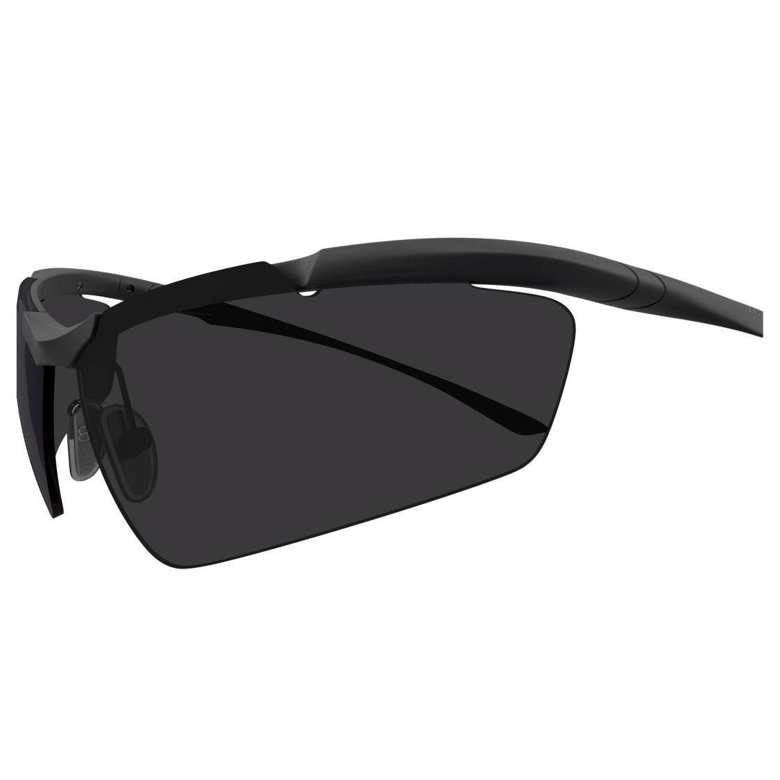 Balenciaga Wraparound Black Sunglasses With Minimalistic Metal Frame