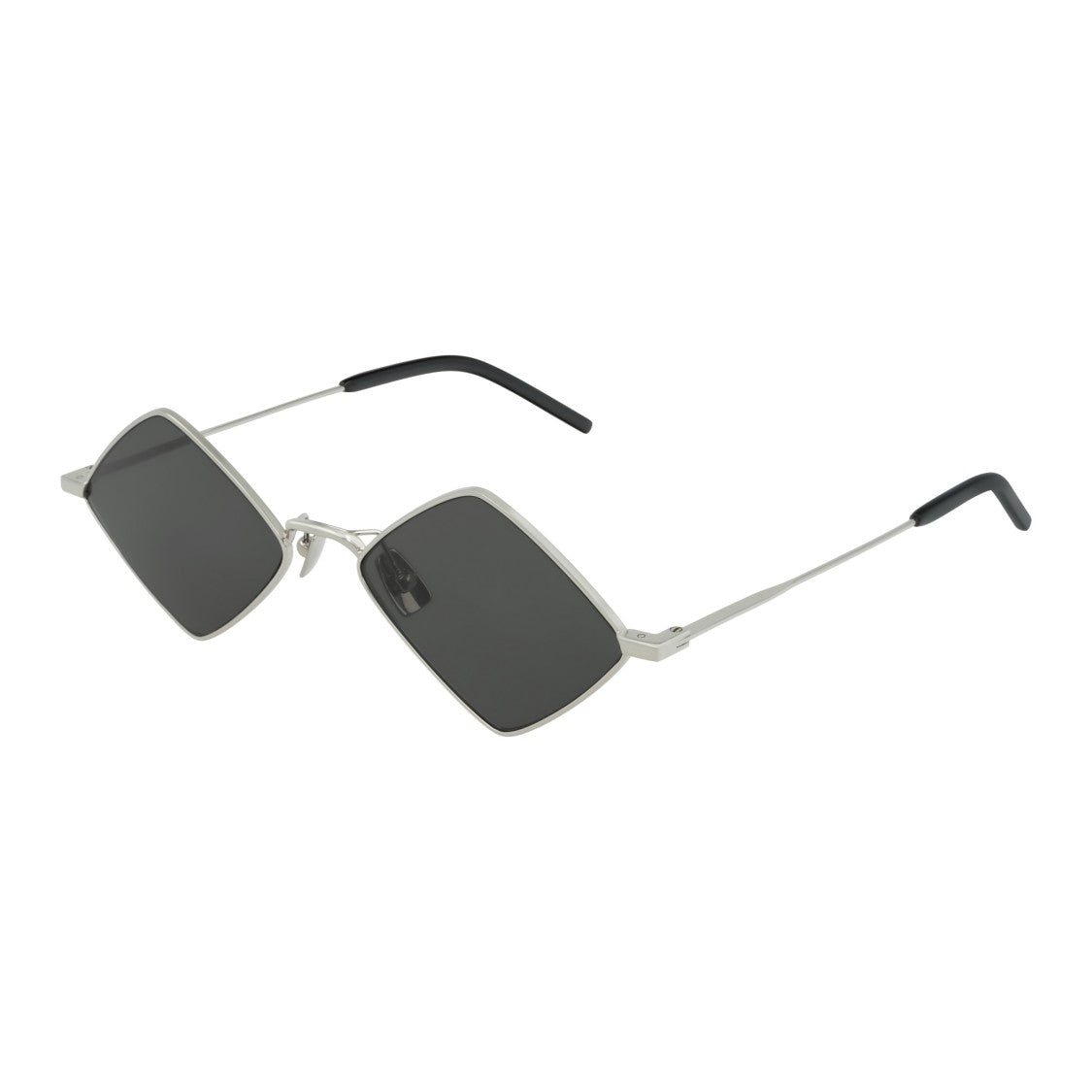 Saint Laurent Square Metal Frame Sunglasses With Silver Finish