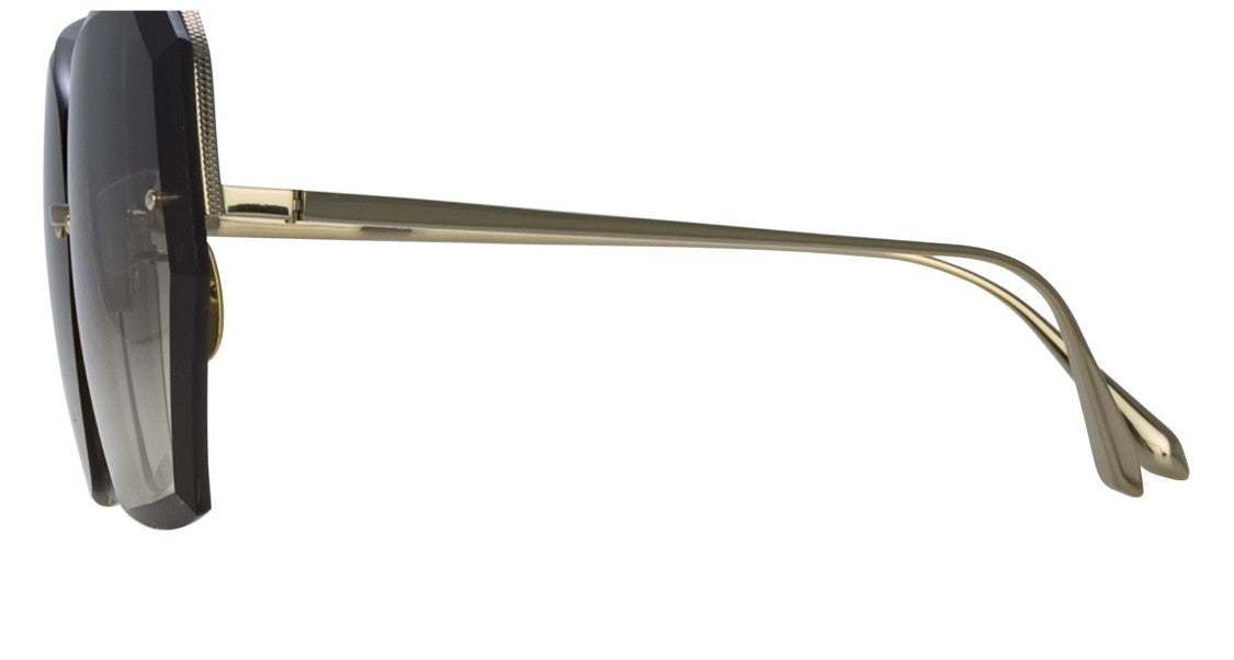 Linda Farrow Lfl Oversized Geometric Sunglasses With Minimalistic Titanium Frame