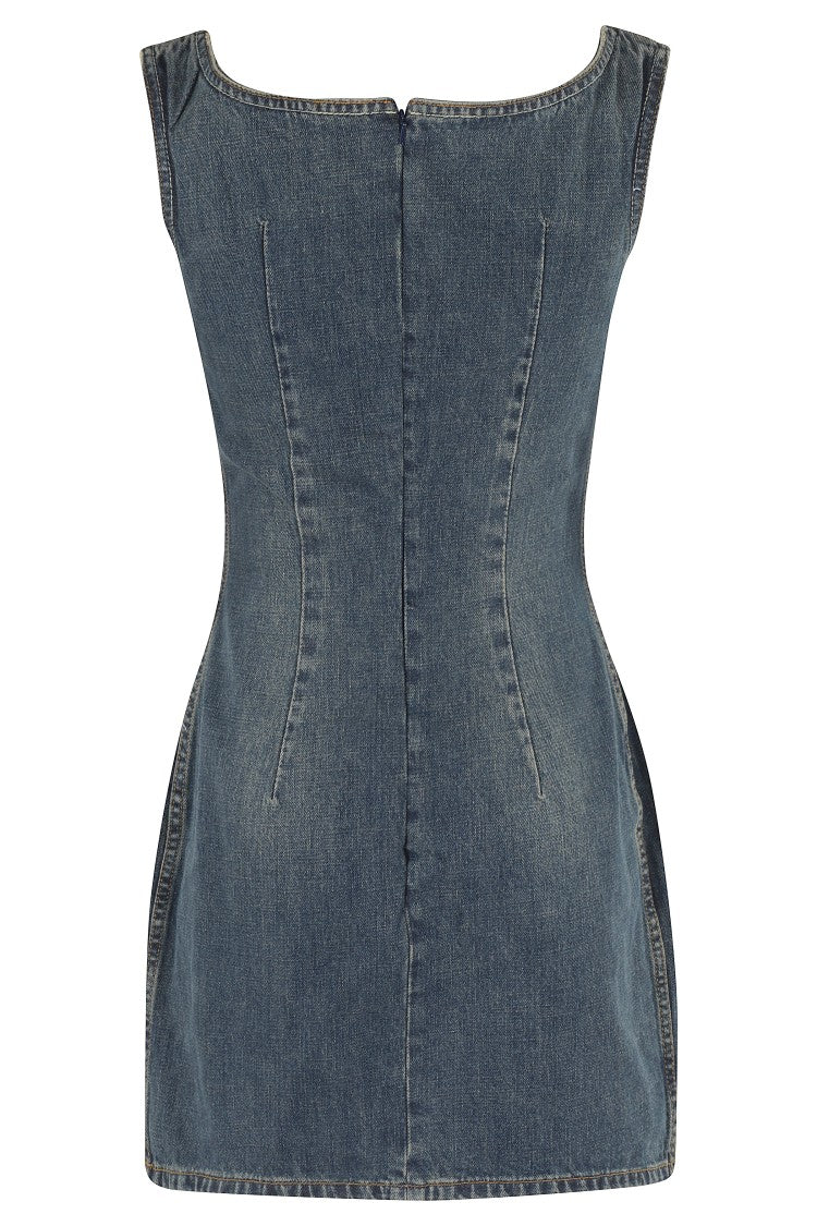 Magda Butrym Vintage Blue Bustier Mini Dress