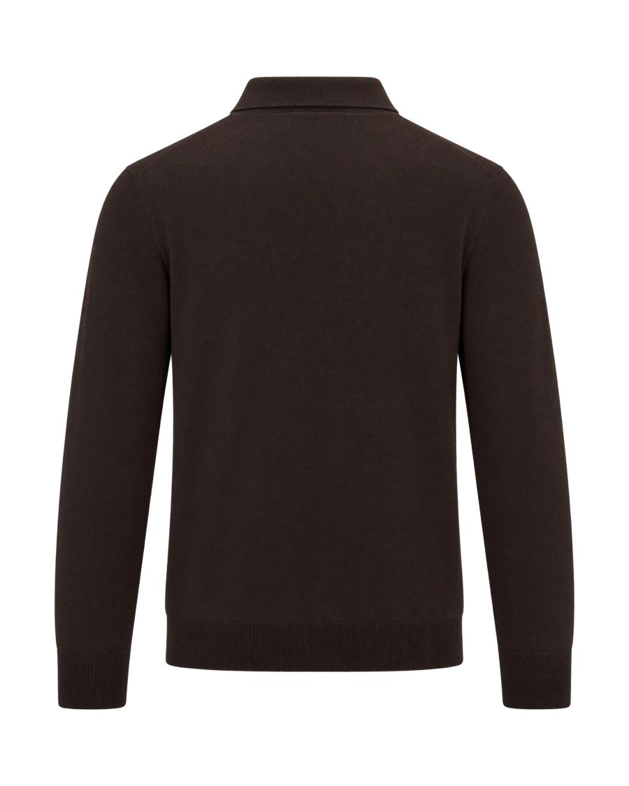 Ballantyne Brown Fine Knit Wool Polo Shirt