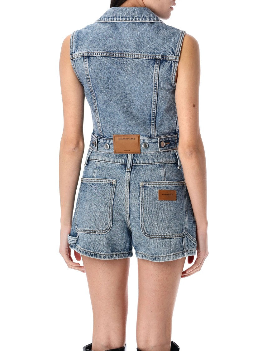 Alexander Wang Denim Vest Crystal