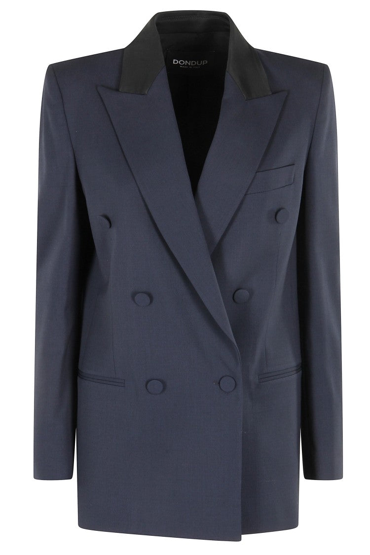 Dondup Double-Breasted Blazer With Satin Lapel