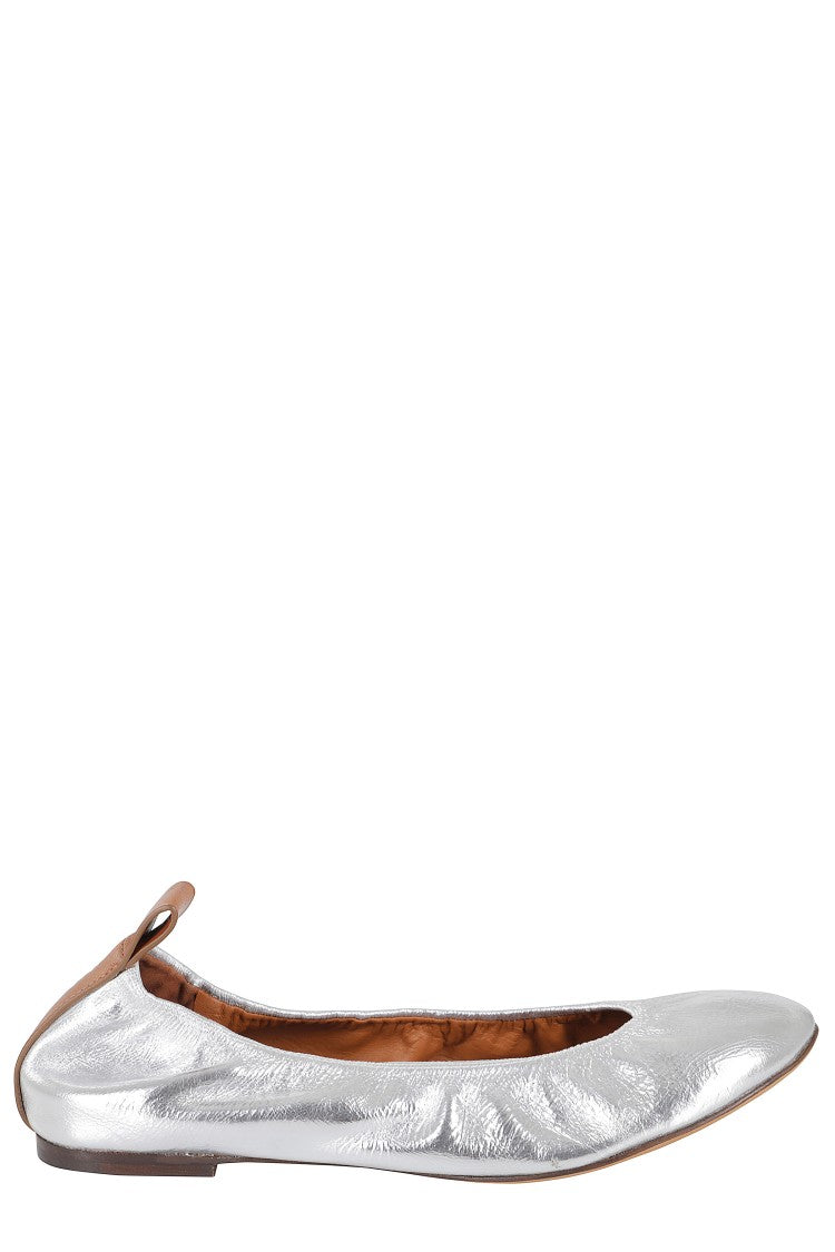 Lanvin Metallic Leather Ballerina Flats