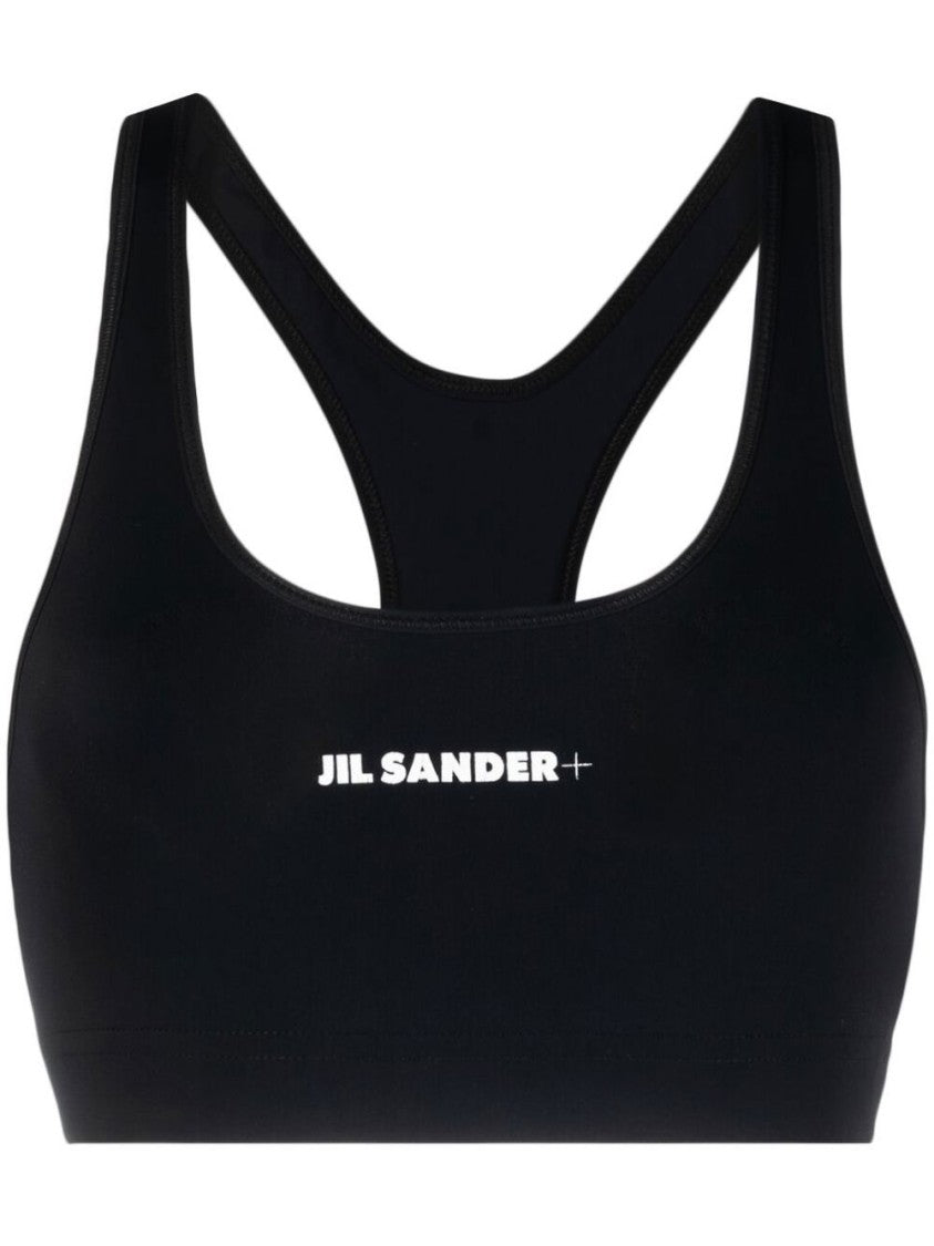 Jil Sander Cropped Sports Top With Wide Neckline