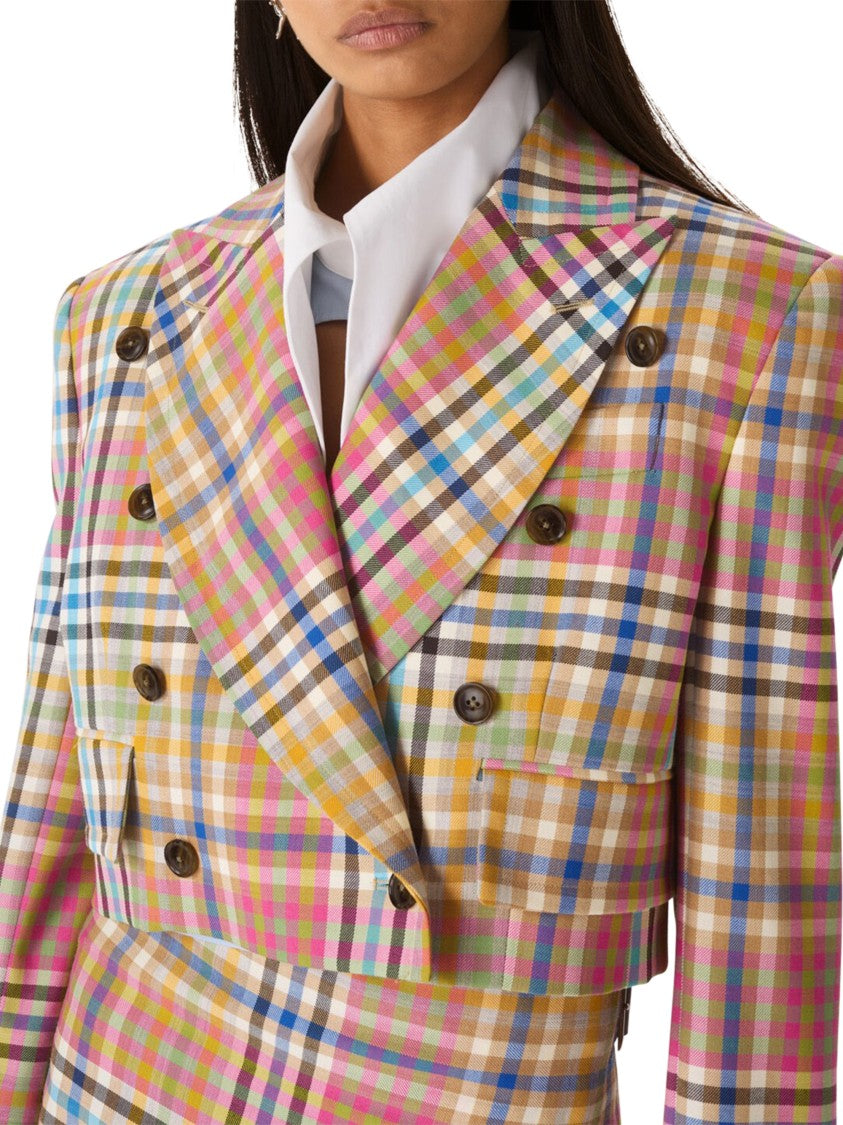 Vivienne Westwood Ls Cut Off Plaid Double-Breasted Jacket