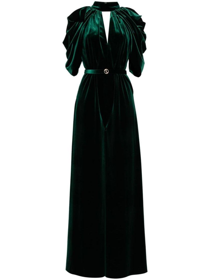 Saiid Kobeisy Jet Black Velvet Jumpsuit