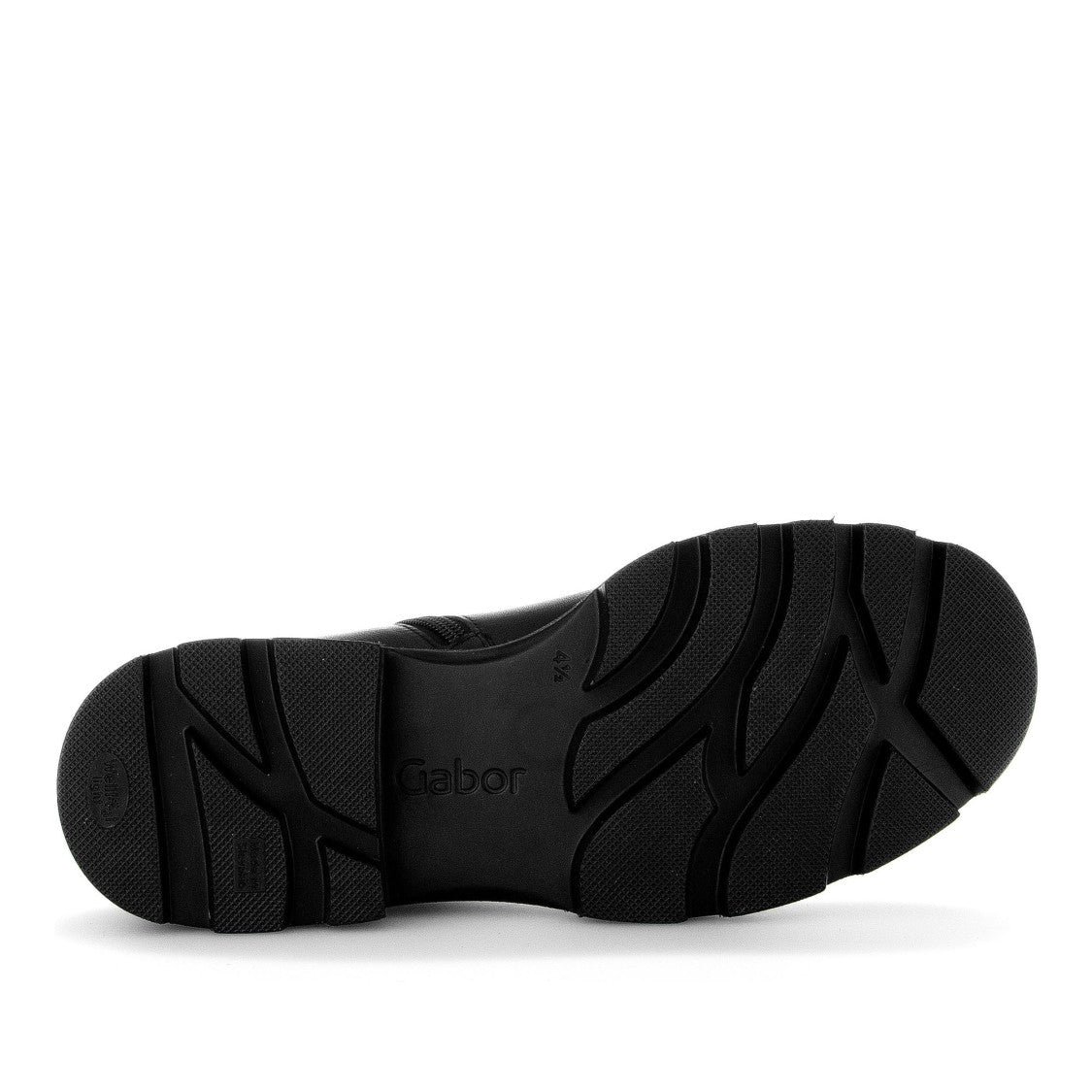 Gabor Black Chunky Sole Decorative Strap Leather Boots