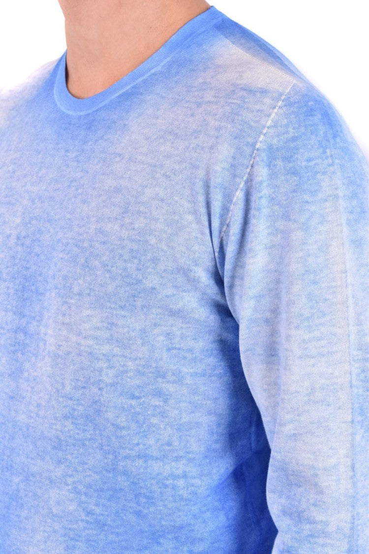 7.1 Sky Blue Gradient Knitwear Crew Neckline