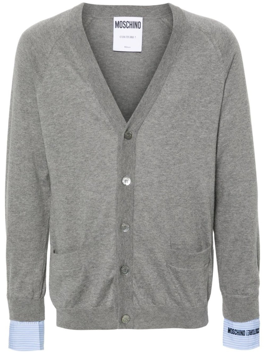 Moschino Layered Cotton-Cashmere Knit Cardigan