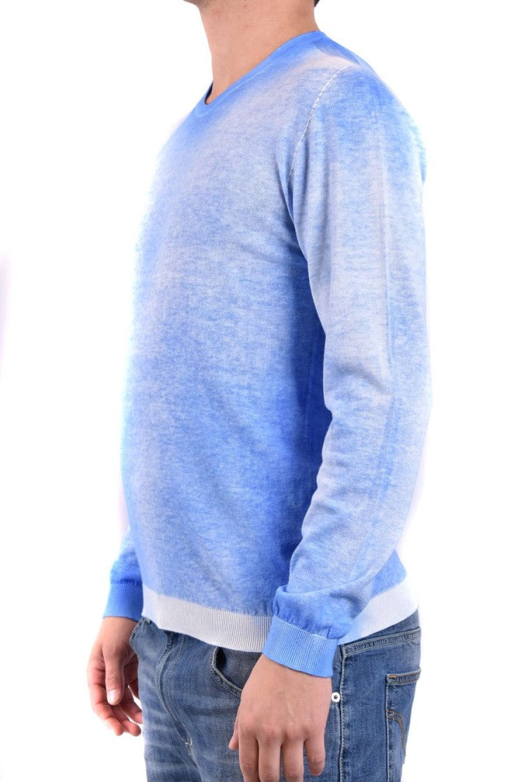 7.1 Sky Blue Gradient Knitwear Crew Neckline