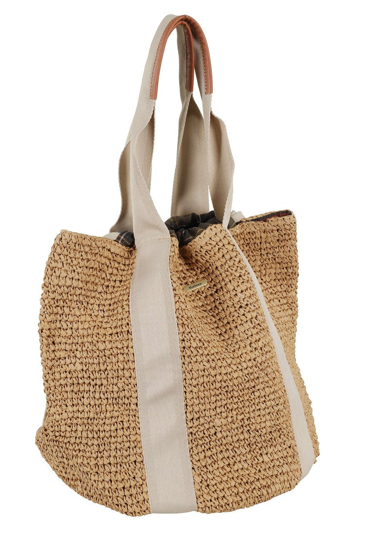 Barbour Natural Lily Beach Logo Drawstring Paper Tote Bag