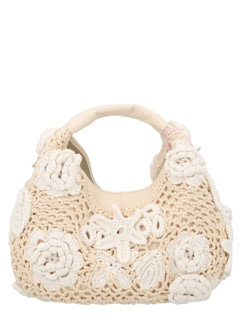 Ganni Mini Floral Crochet Cotton Bag