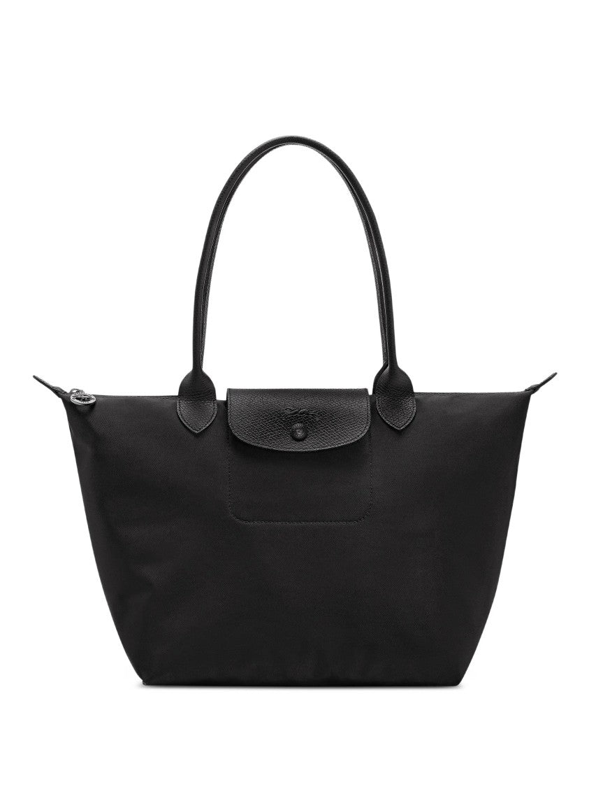 Longchamp Rectangular Black Tote Bag With Zip Closure