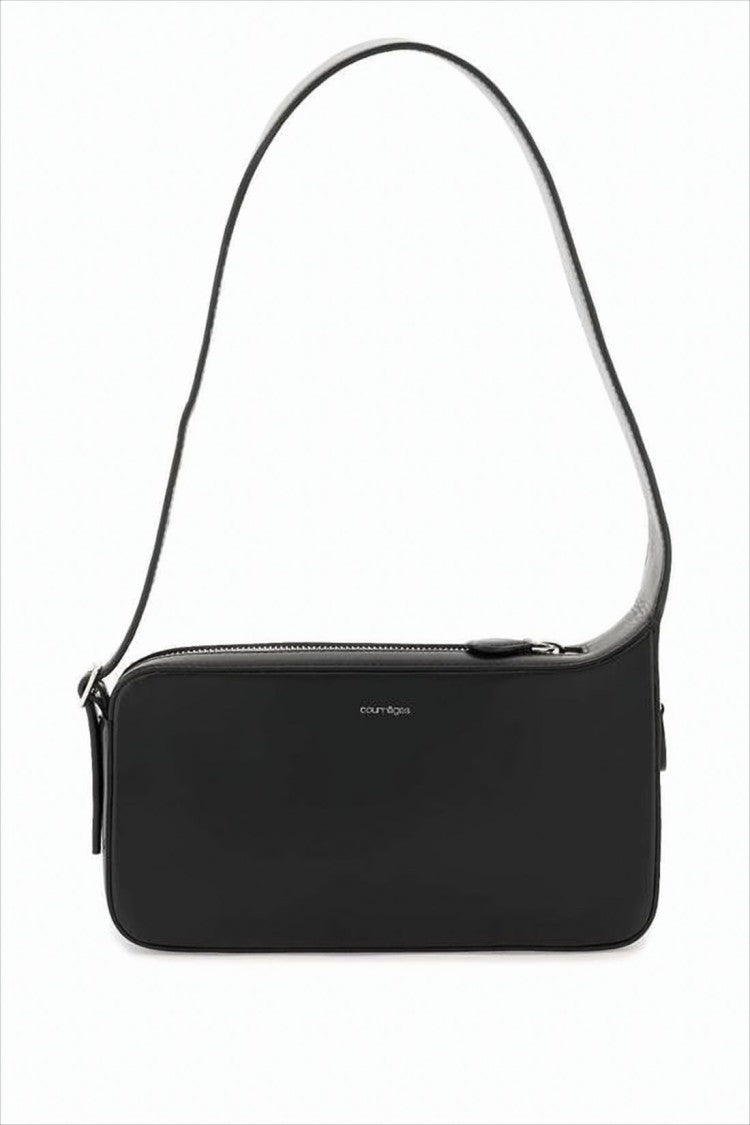 Courrèges Rectangular Minimalist Shoulder Bag In Smooth Cowhide Leather