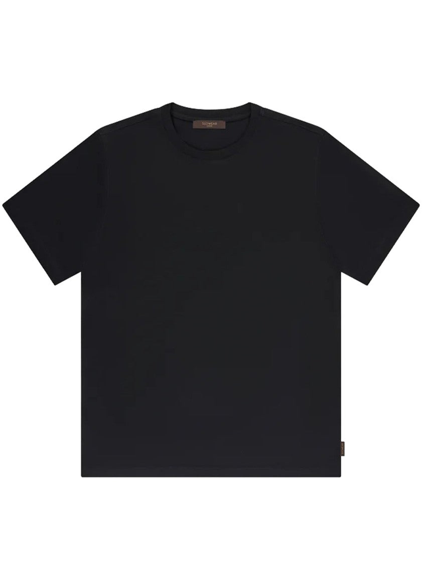 Zanone Black Boxy Fit Smooth Fabric T-Shirt