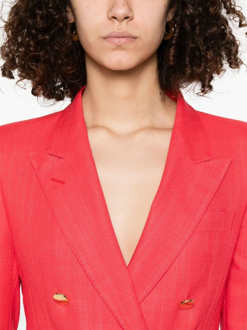 Tagliatore Double-Breasted Blazer With Gold-Tone Buttons