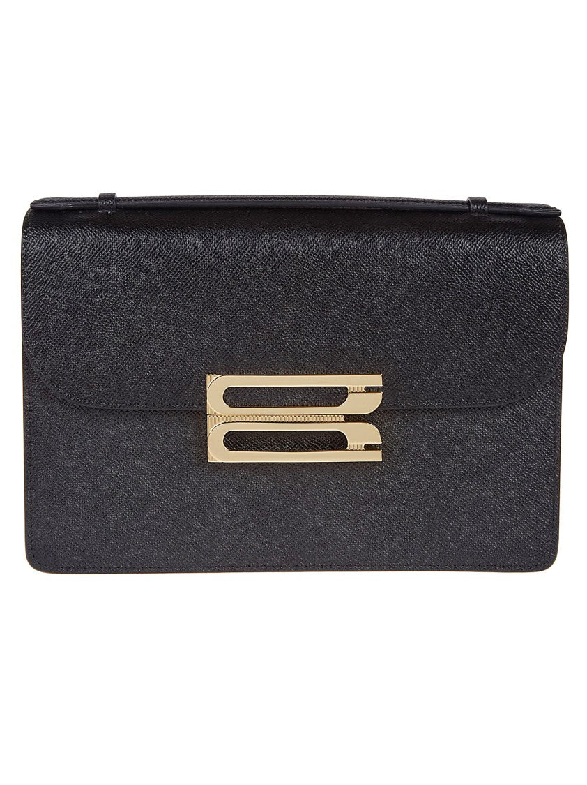 Victoria Beckham Dorian Calf Leather Gold Shoulder Bag