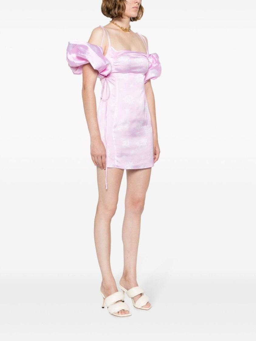 Jacquemus Light Pink Puffed Sleeve Mini Dress