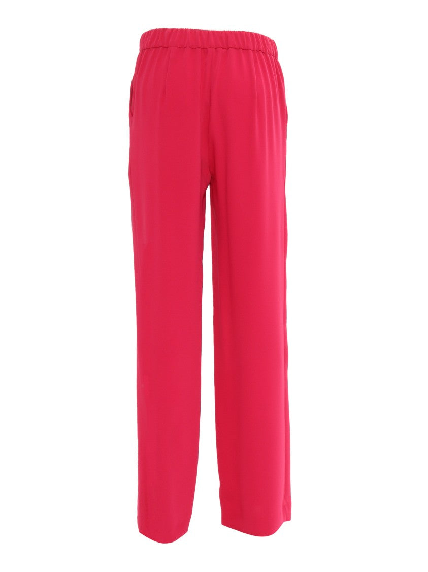 P.A.R.O.S.H. Straight-Leg Pants With Elastic Waistband And Side Pockets