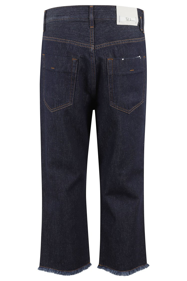 Tela Frayed Hem Blue Jeans