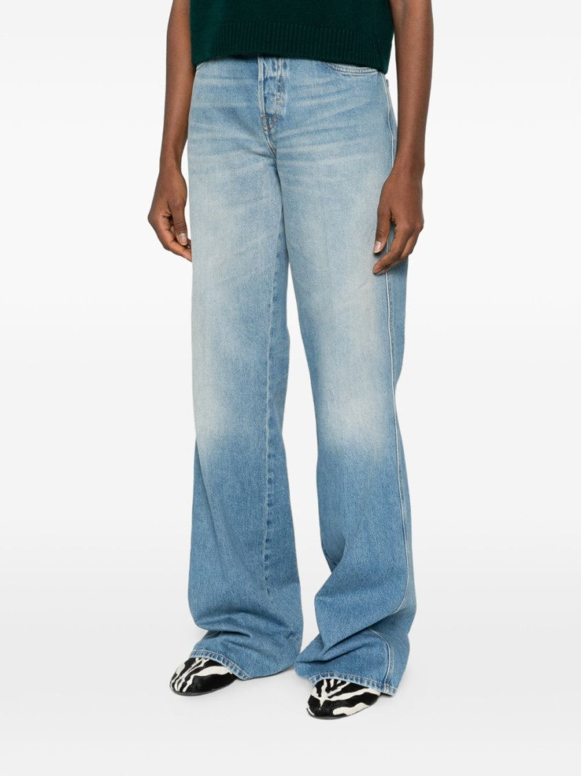 Gucci Wide-Leg Cotton Denim Trousers