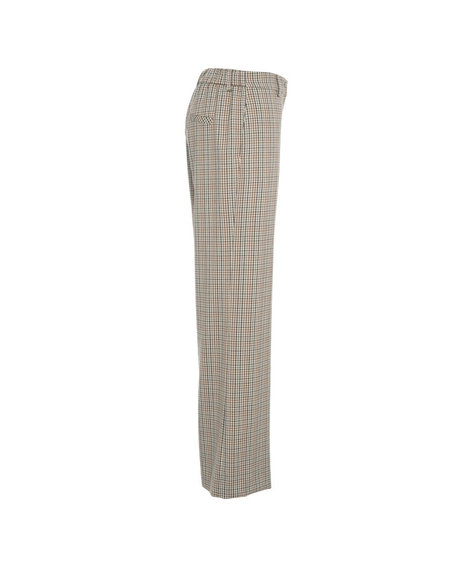 Kaos Palazzo Pants With Checked Pattern