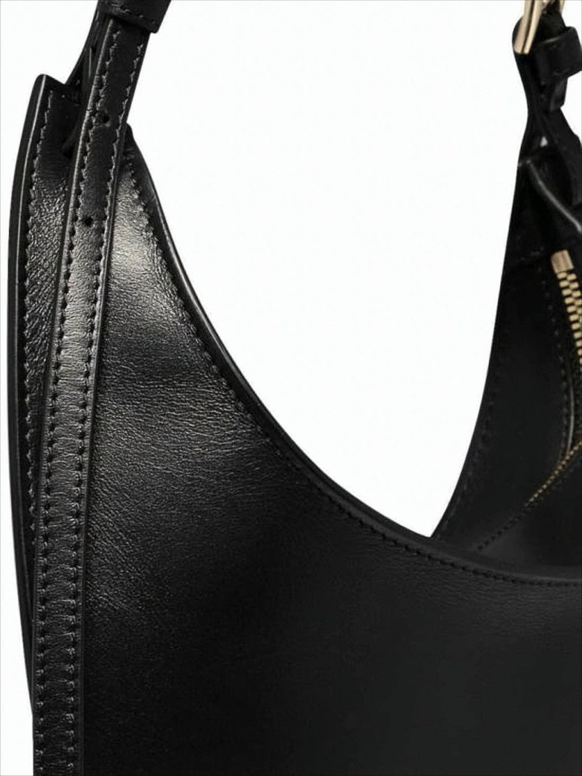 A.P.C. Crescent-Shaped Black Cowhide Tote Bag