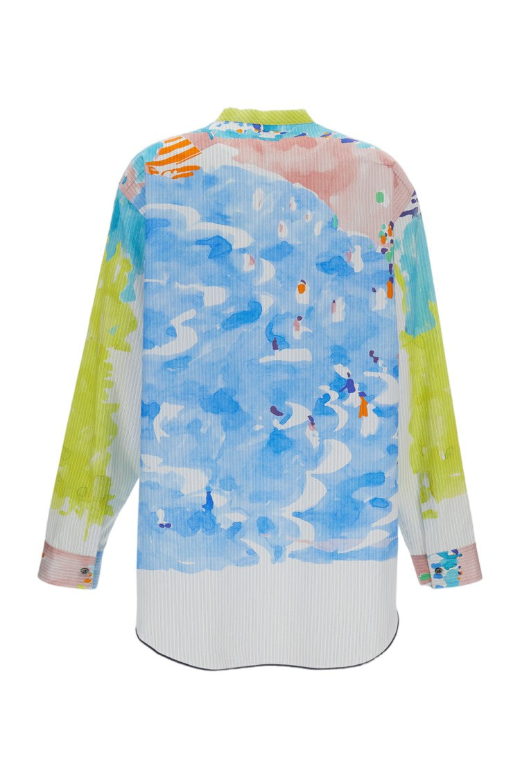 Rohka Watercolor-Printed Oversized Shirt