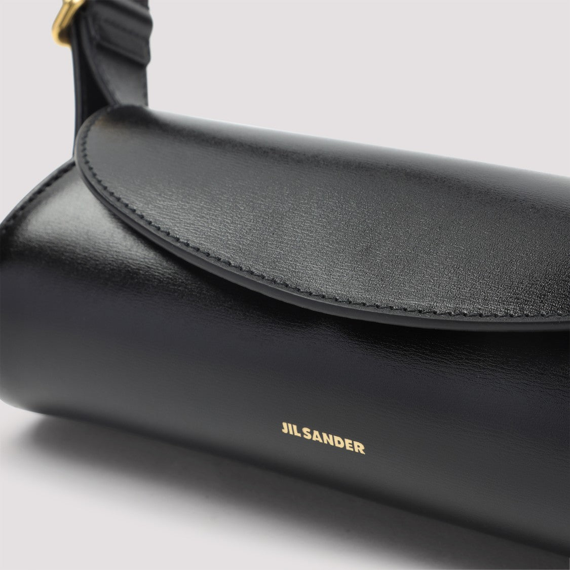 Jil Sander Black Leather Cannolo Mini Bag