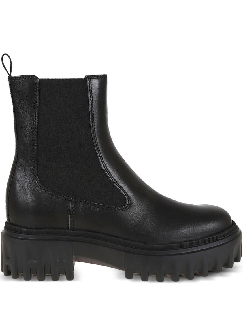 Hogan Sophisticated Black Ankle Boots With Sole