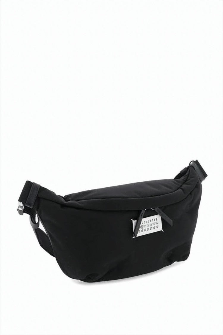 Maison Margiela Streamlined Black Polyamide Belt Bag With Adjustable Strap