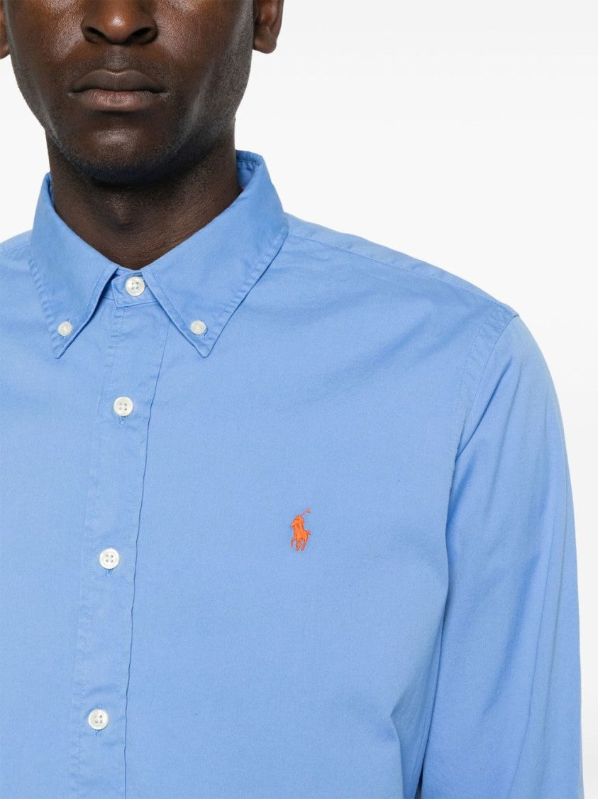 Polo Ralph Lauren Sky Blue Button-Down Shirt With Classic Collar