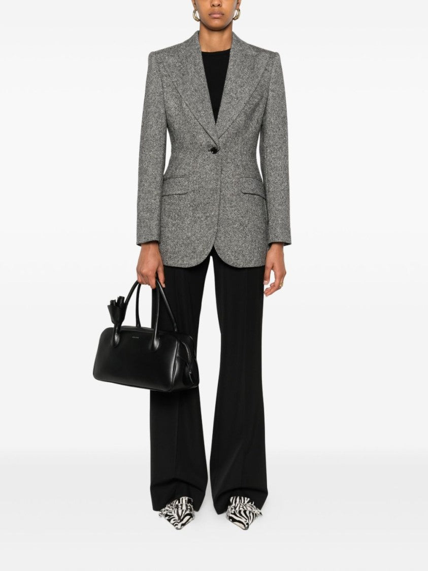 Dolce & Gabbana Palazzo Trousers In Smooth Black Wool