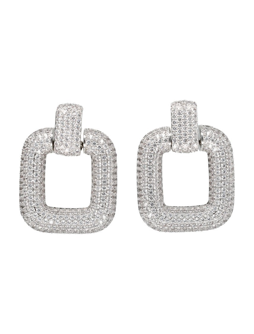 Self-Portrait Bold Crystal Embellished Knocker Earrings